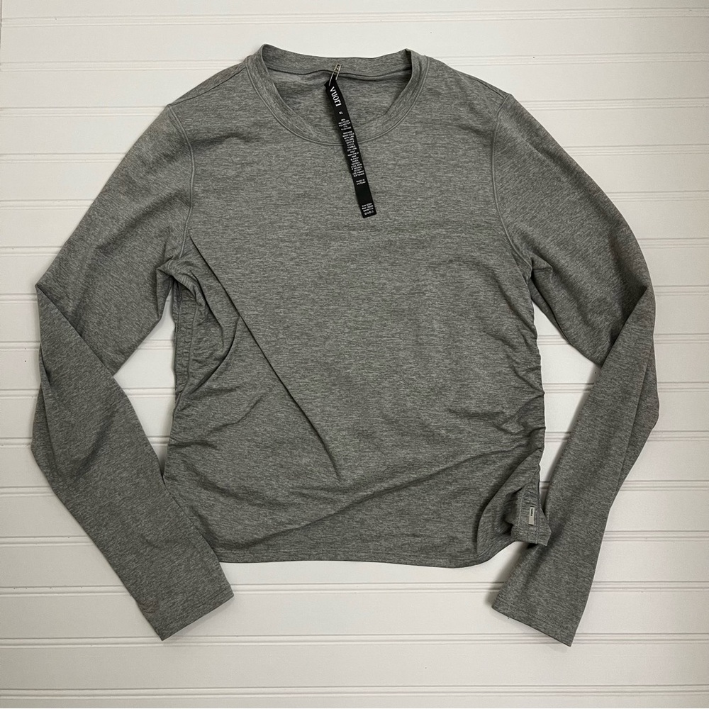 VUORI Long Sleeve Gray Halo Ruched Shirt Size XL